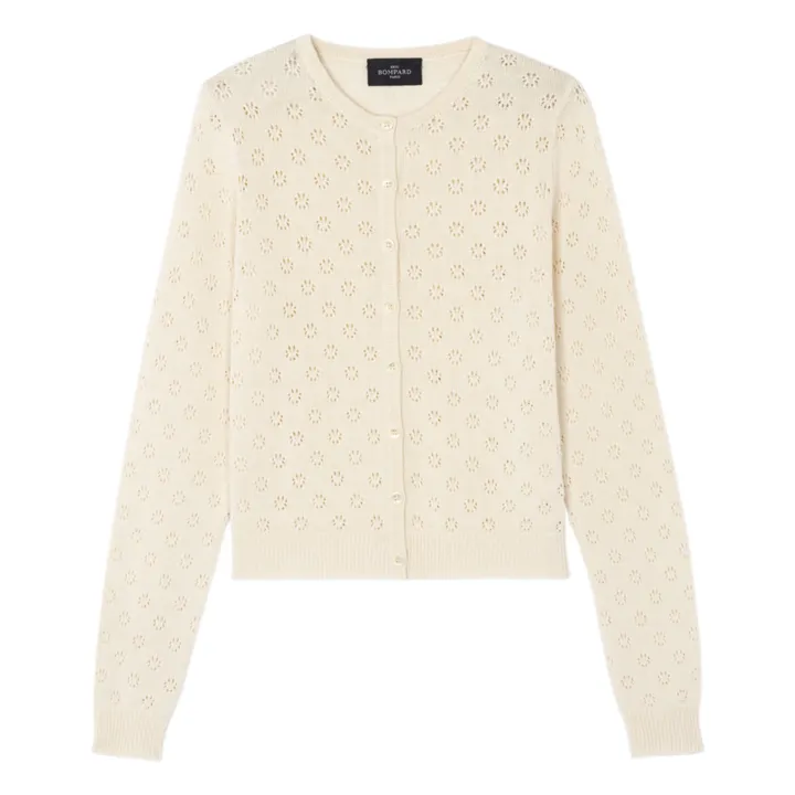 Pointelle Silk and Cotton Cardigan | Natural- Product image n°0