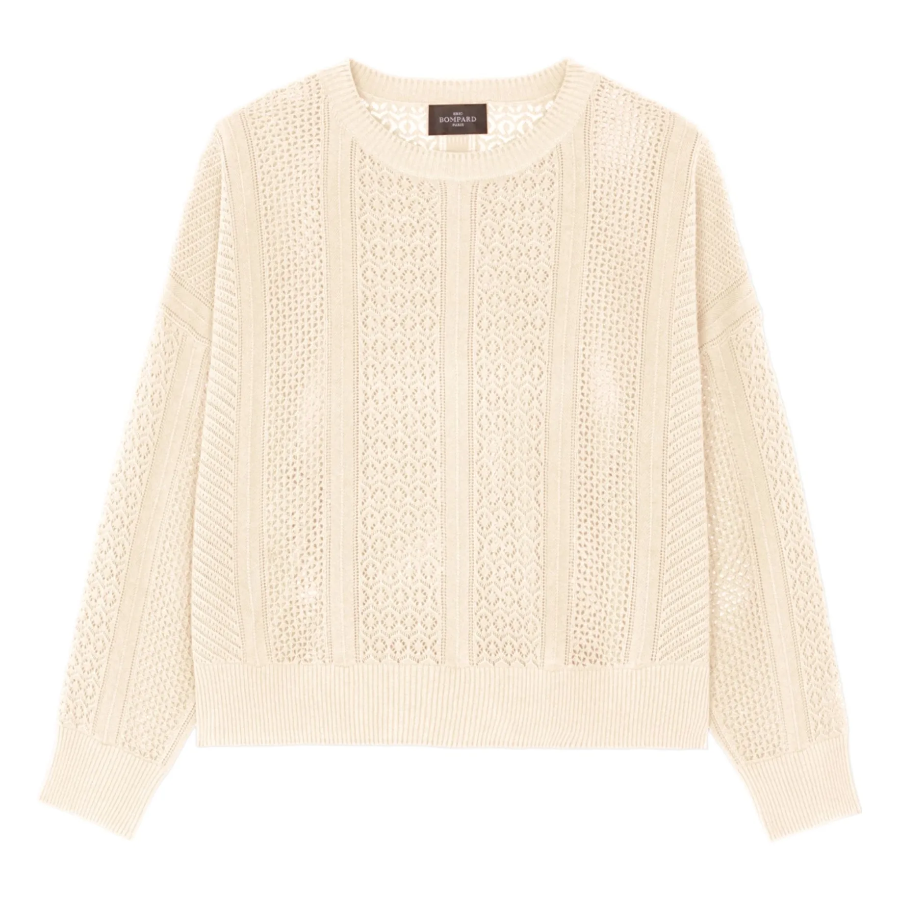 Bompard Women's Natural Oversize Patchwork Pointelle Silk And Cashmere Sweater