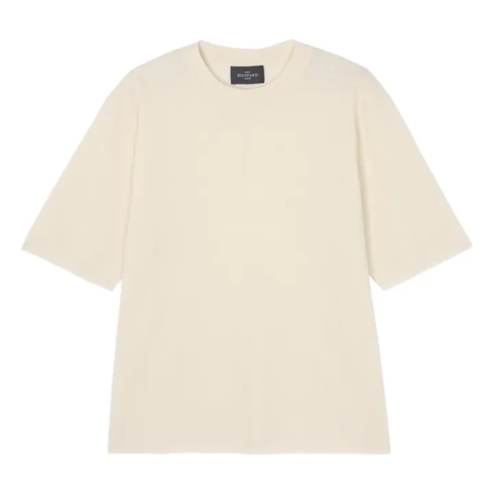 Minimalistisches, weites T-Shirt aus Baumwolle und Kaschmir | Natur- Produktbild Nr. 0