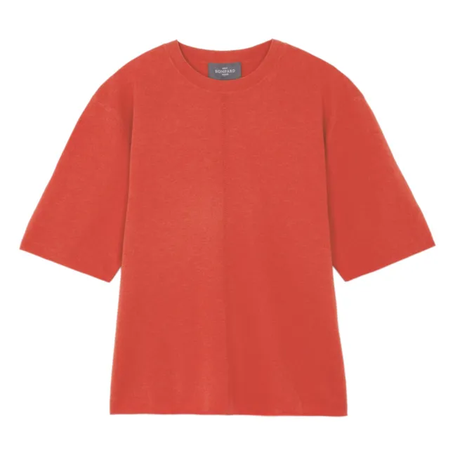 Camiseta slim fit de algodón y cachemira | Rojo