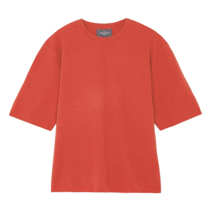 Camiseta slim fit de algodón y cachemira | Rojo- Imagen del producto n°0