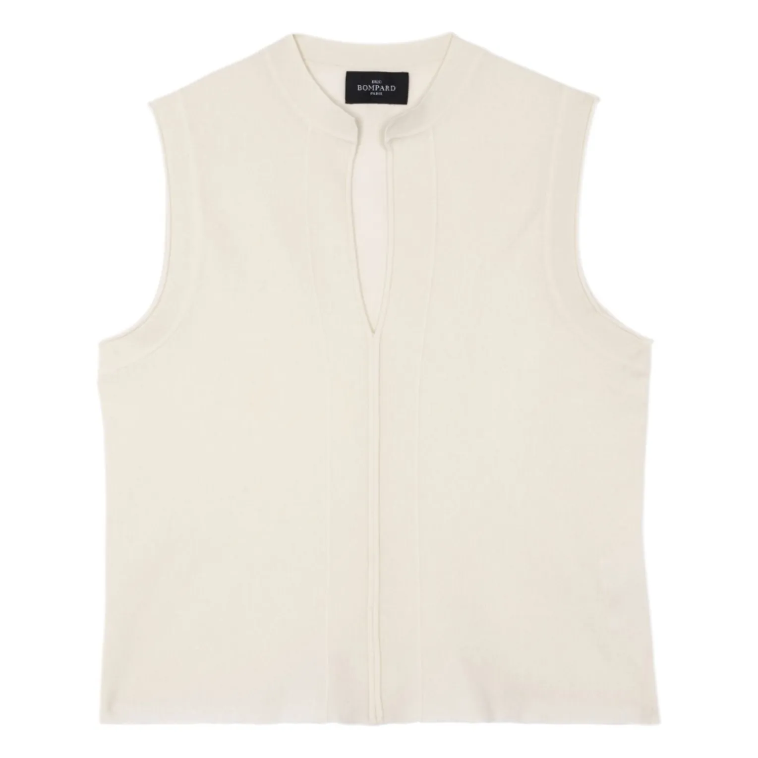 Bompard Women's Natural Minimalist Cotton And Cashmere Tunisian Collar Top
