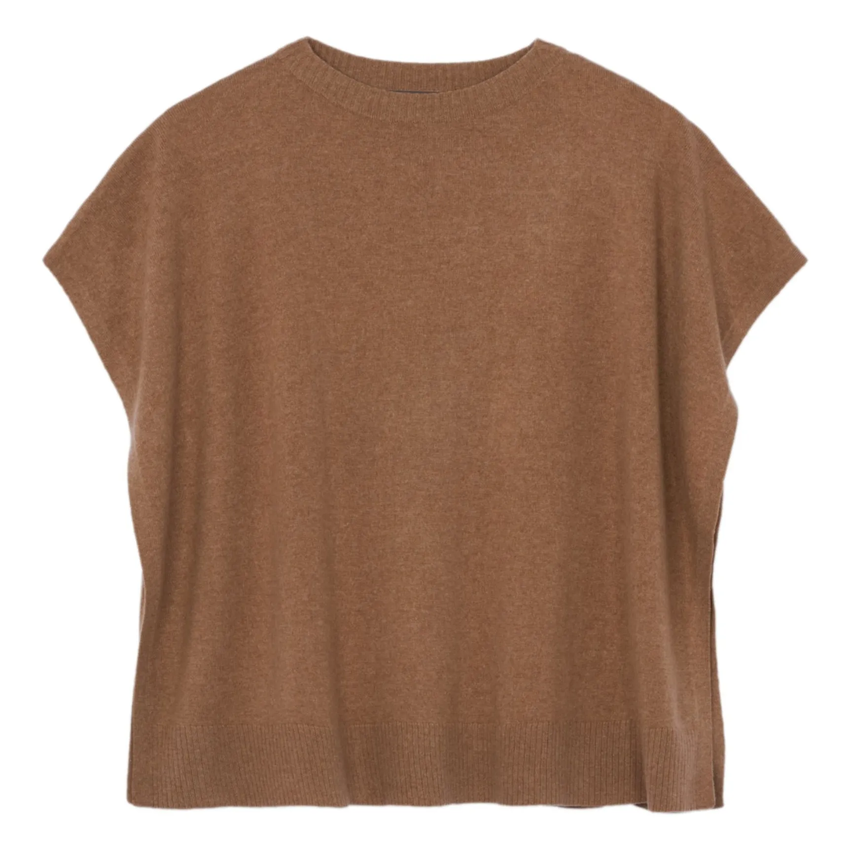 Bompard Women's Caramel Cashmere Boatneck Poncho