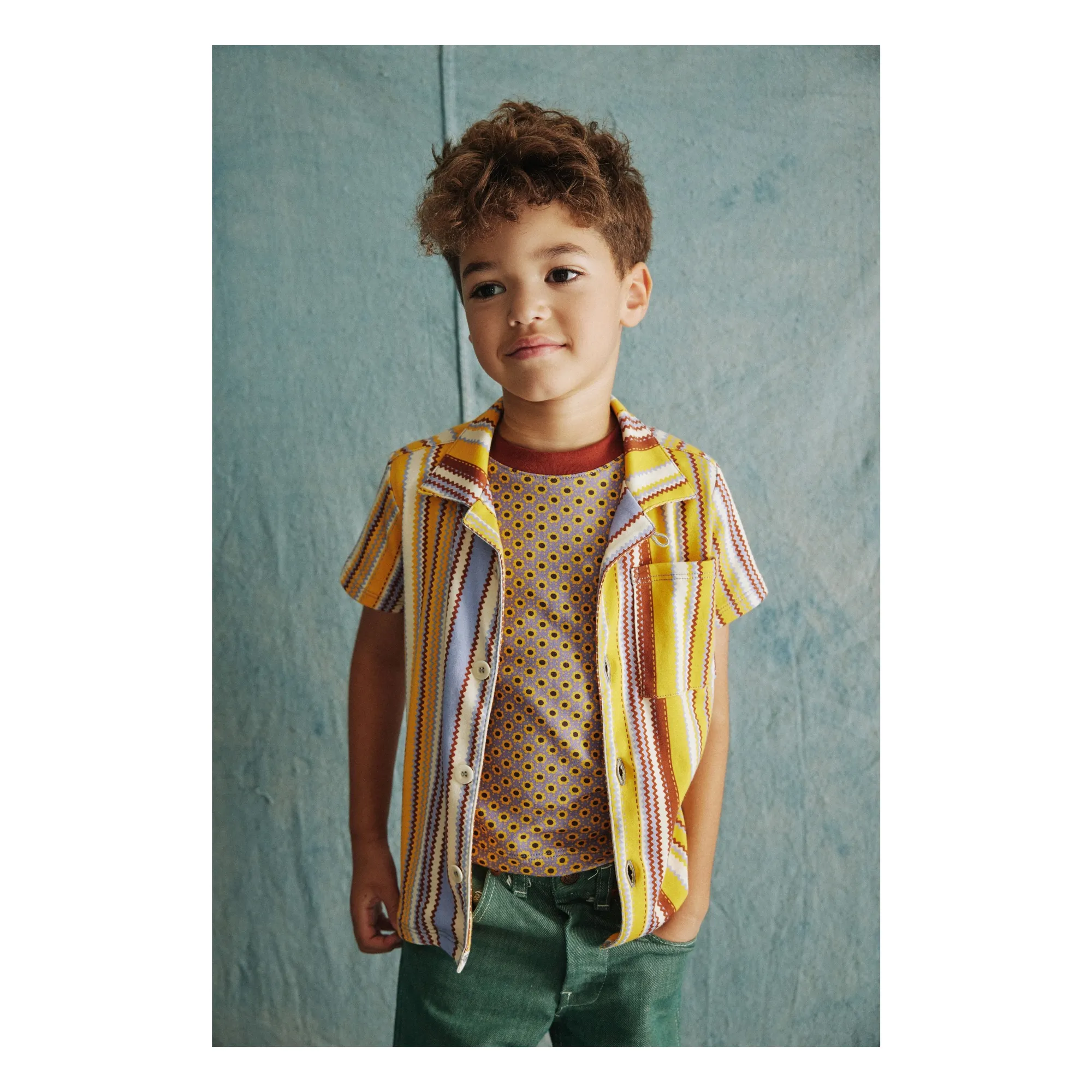 Chemise Sonny Zigzag | Jaune moutarde- Image produit n°3