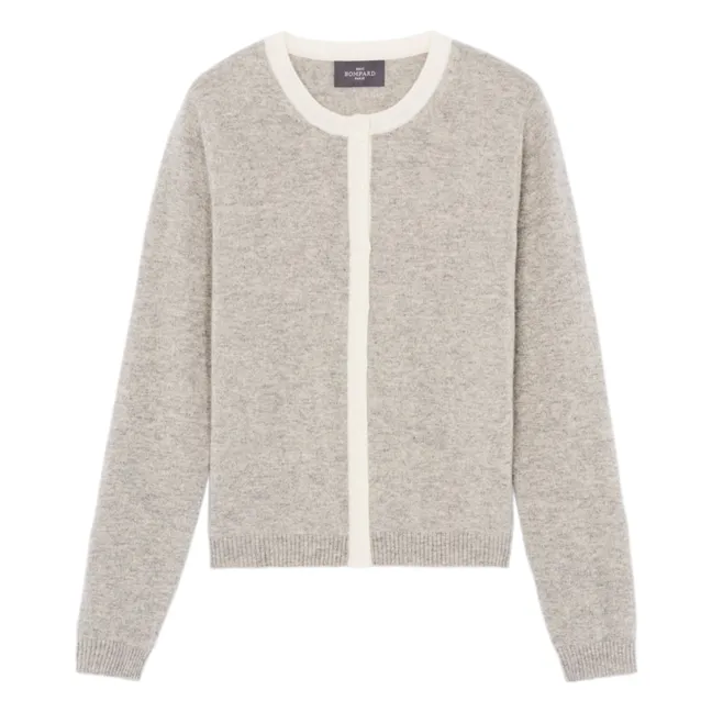 Cardigan Finitions Contrastées Cachemire | Gris argent