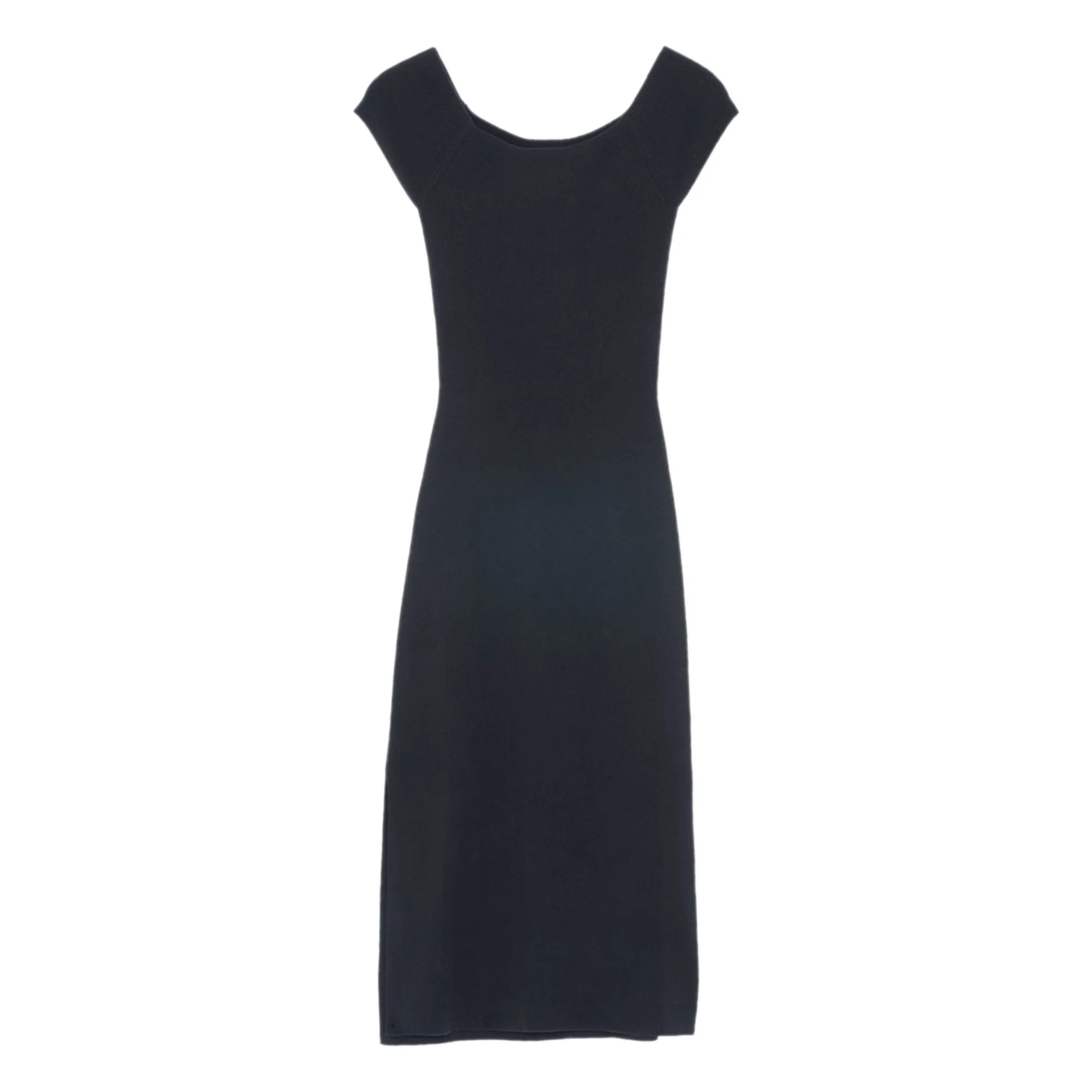 Bompard Women's Black Silk And Cashmere Bardot Collar Dress