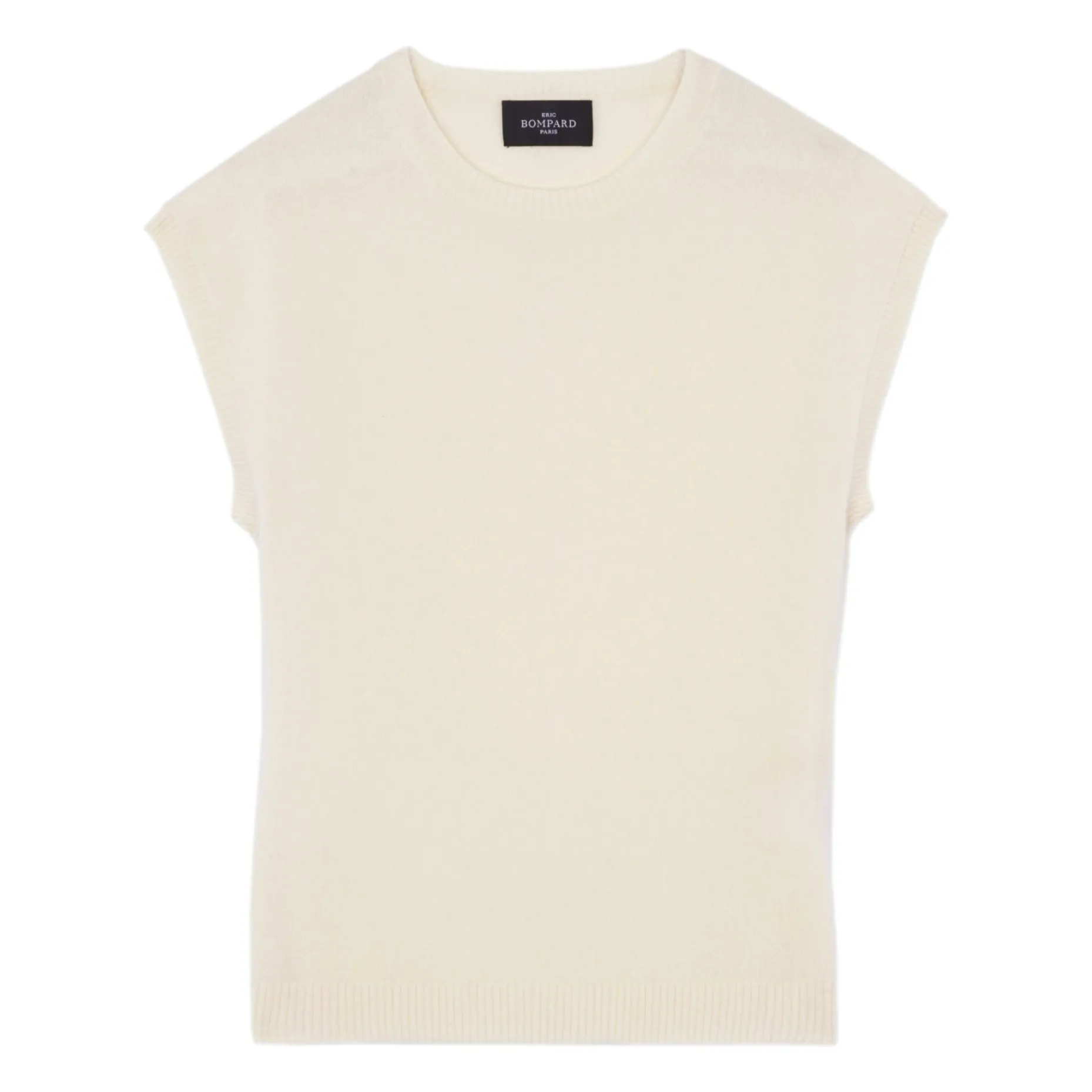 Pull Manches Courtes Ras de Cou Cachemire | Naturel- Image produit n°0
