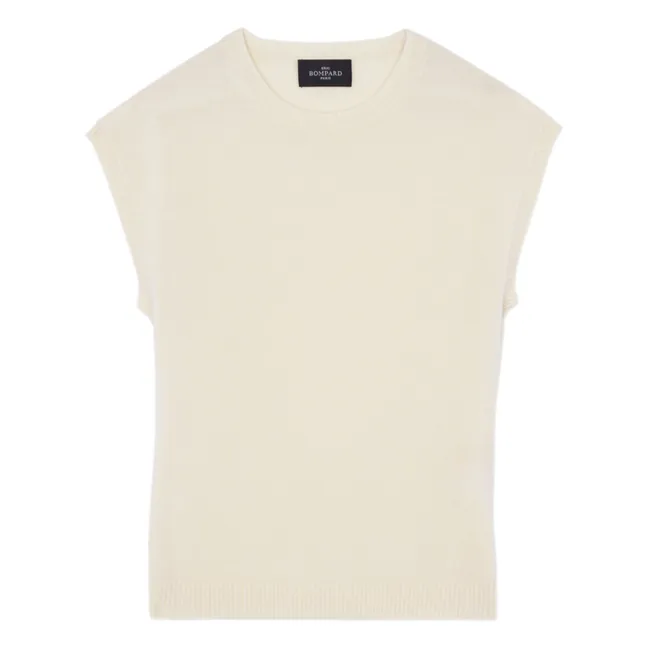 Short-sleeved Cashmere Sweater | Natural