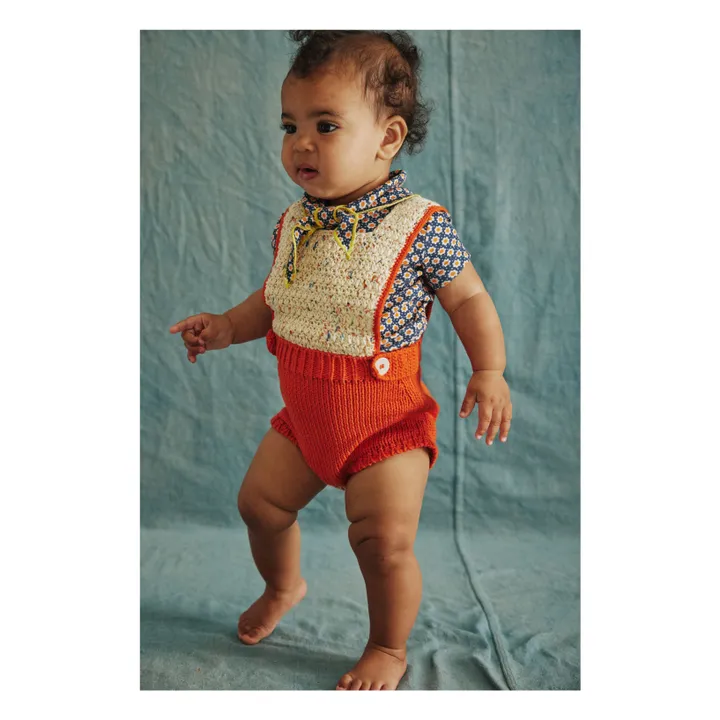 Misha & Puff - Crochet Vineyard romper - Terracotta | Smallable