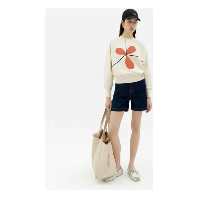 Sudadera Sabine Bonnie de algodón orgánico | Blanco