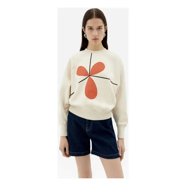 Sudadera Sabine Bonnie de algodón orgánico | Blanco