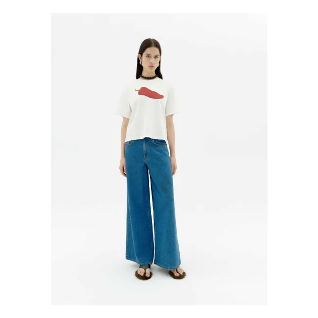 Chilli Lucia organic cotton T-shirt | White
