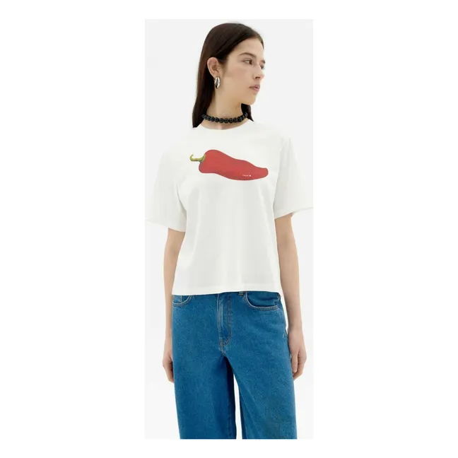 Camiseta de algodón orgánico Chilli Lucia | Blanco