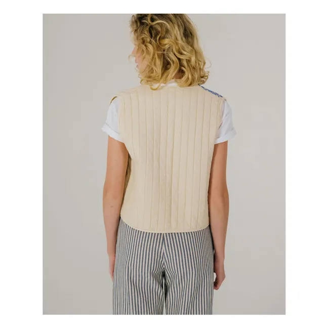 Corto Mikado Sleeveless Jacket | Ecru