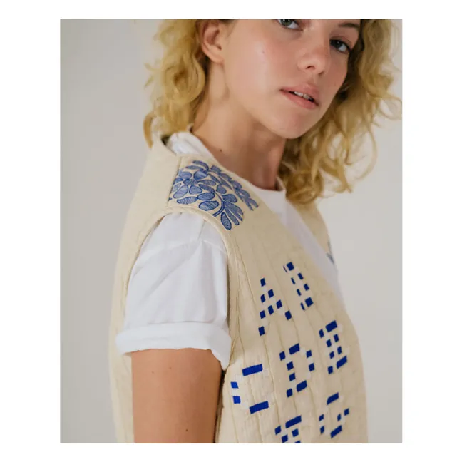 Corto Mikado Sleeveless Jacket | Ecru