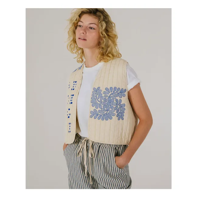 Corto Mikado Sleeveless Jacket | Ecru