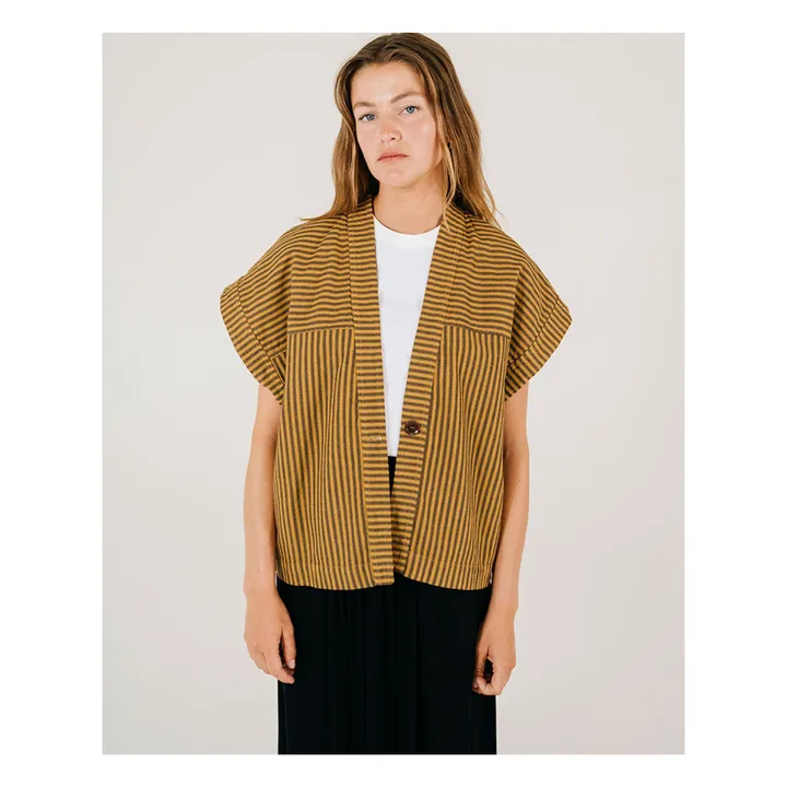 Ärmellose Jacke Chad Voyages | Senffarben- Produktbild Nr. 0