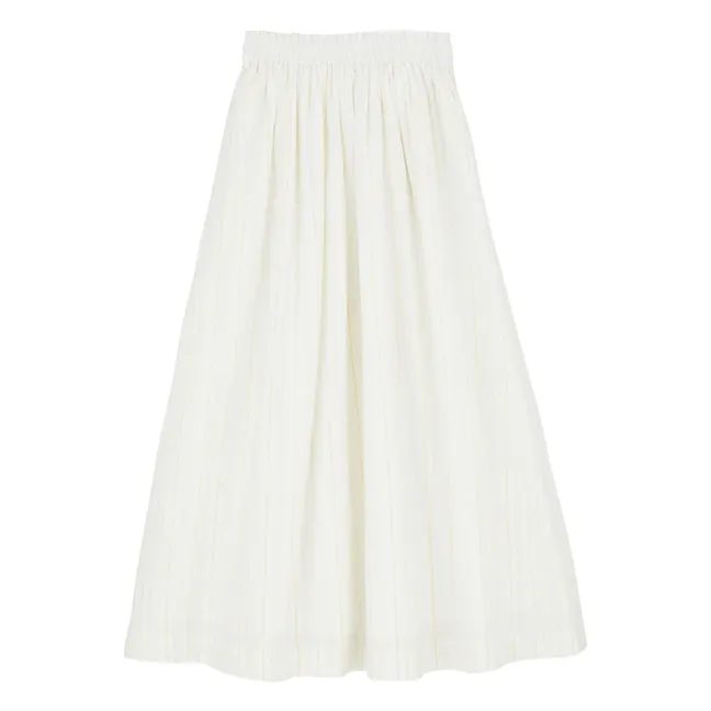 Jupe Dagny Rayures Coton Bio | Jaune