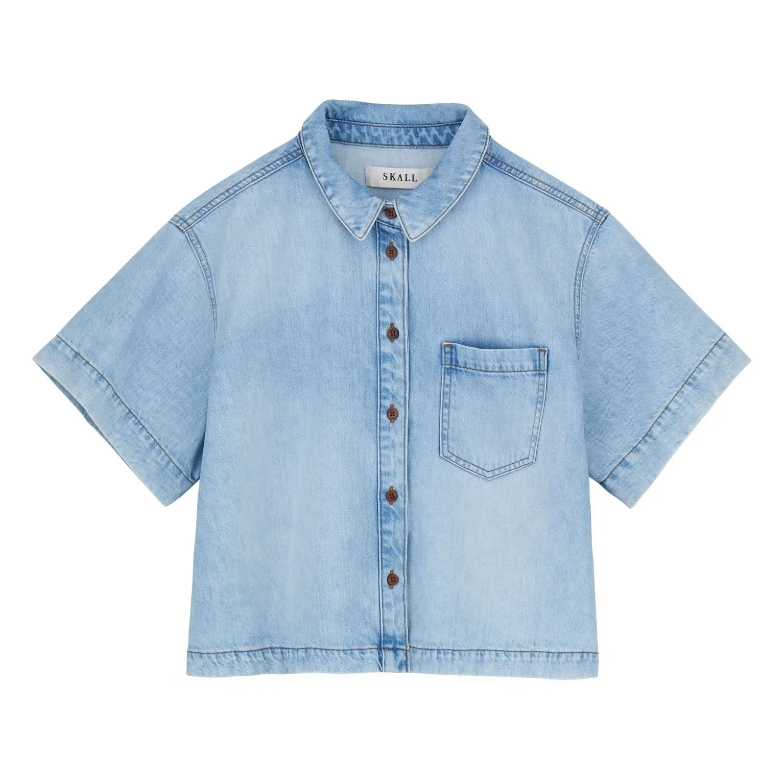 Skall Studio Light Blue Augusta Denim Organic Cotton Shirt