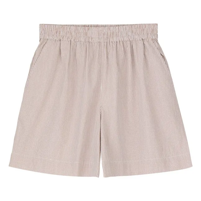 Short Edgar Rayures Coton Bio | Beige