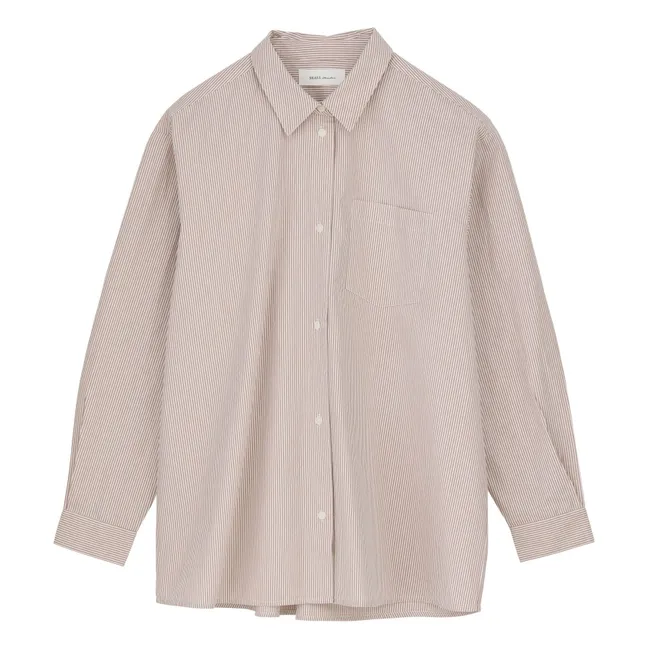 Hemd Edgar Streifen Bio-Baumwolle | Beige