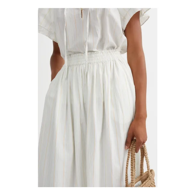 Jupe Dagny Rayures Coton Bio | Jaune