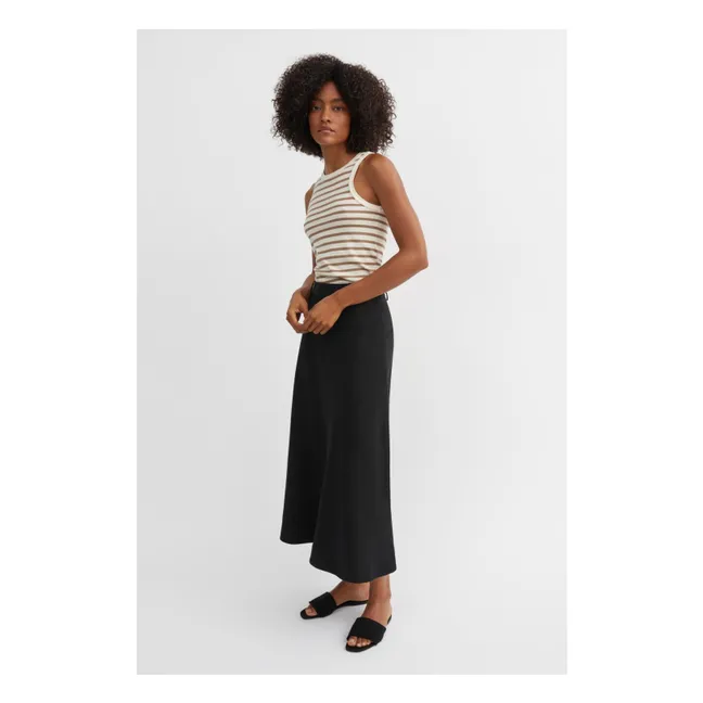 Camiseta de tirantes Loui Stripes Algodón orgánico | Marrón claro