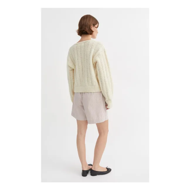 Short Edgar Rayures Coton Bio | Beige