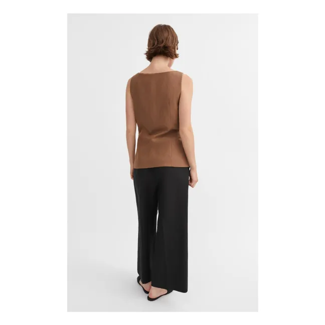 Chaqueta sin mangas Toni Lino y algodón reciclado | Marrón