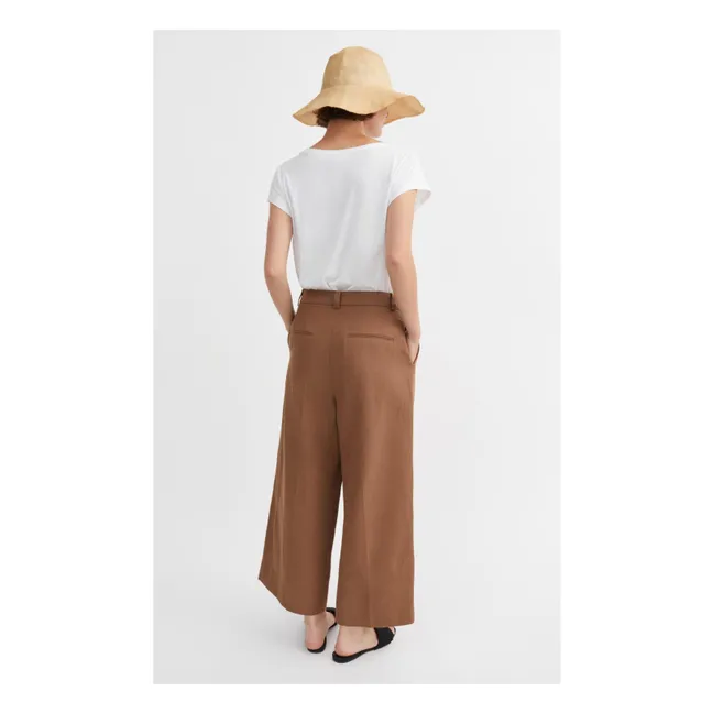 Emmeri Hose Recyceltes Leinen und Baumwolle | Braun