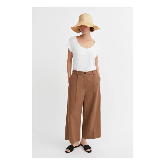 Pantalón Emmeri de lino y algodón reciclado | Marrón