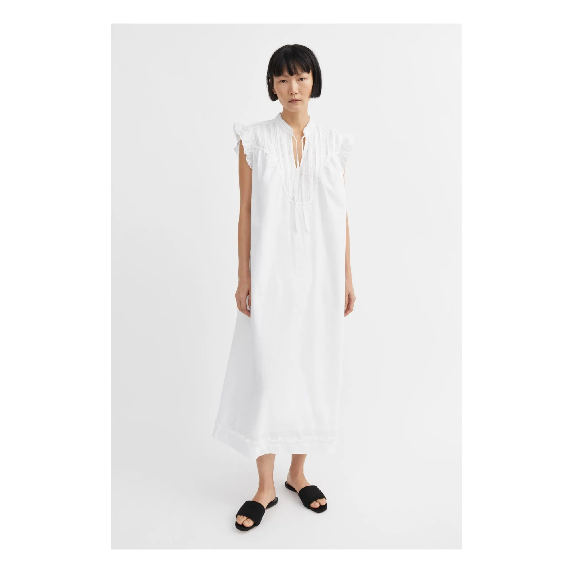 Skall Studio Optic White Aurora Organic Cotton Dress