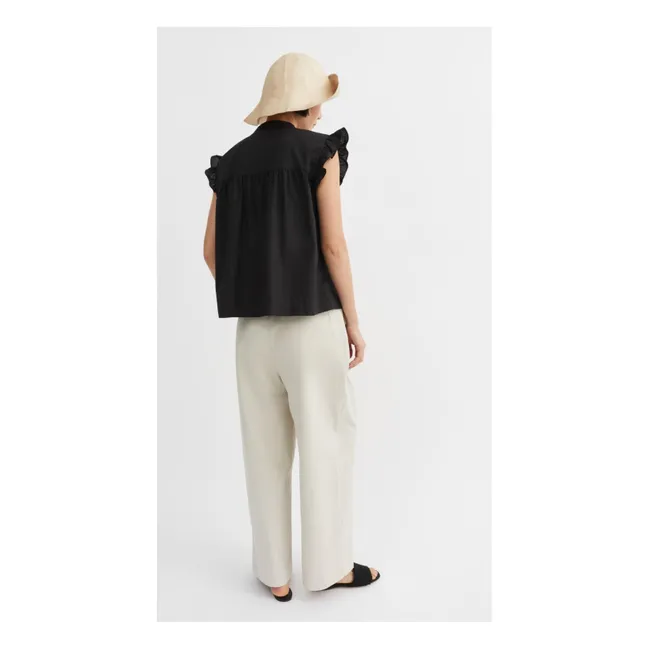 Top de algodón orgánico Aurora | Negro