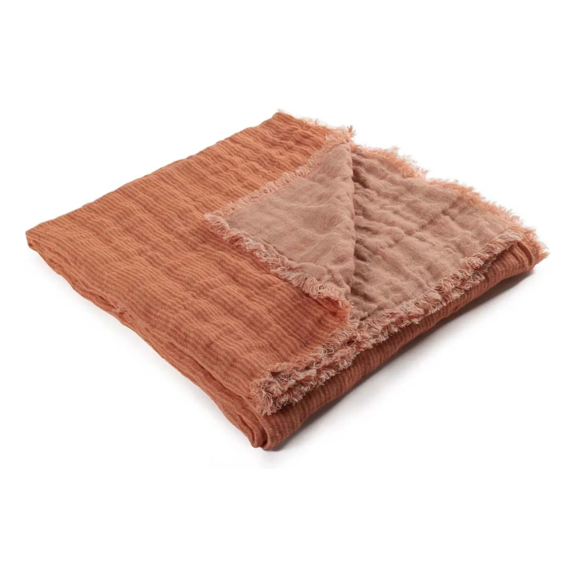Le Monde Sauvage Terracotta Okapi Linen Throw