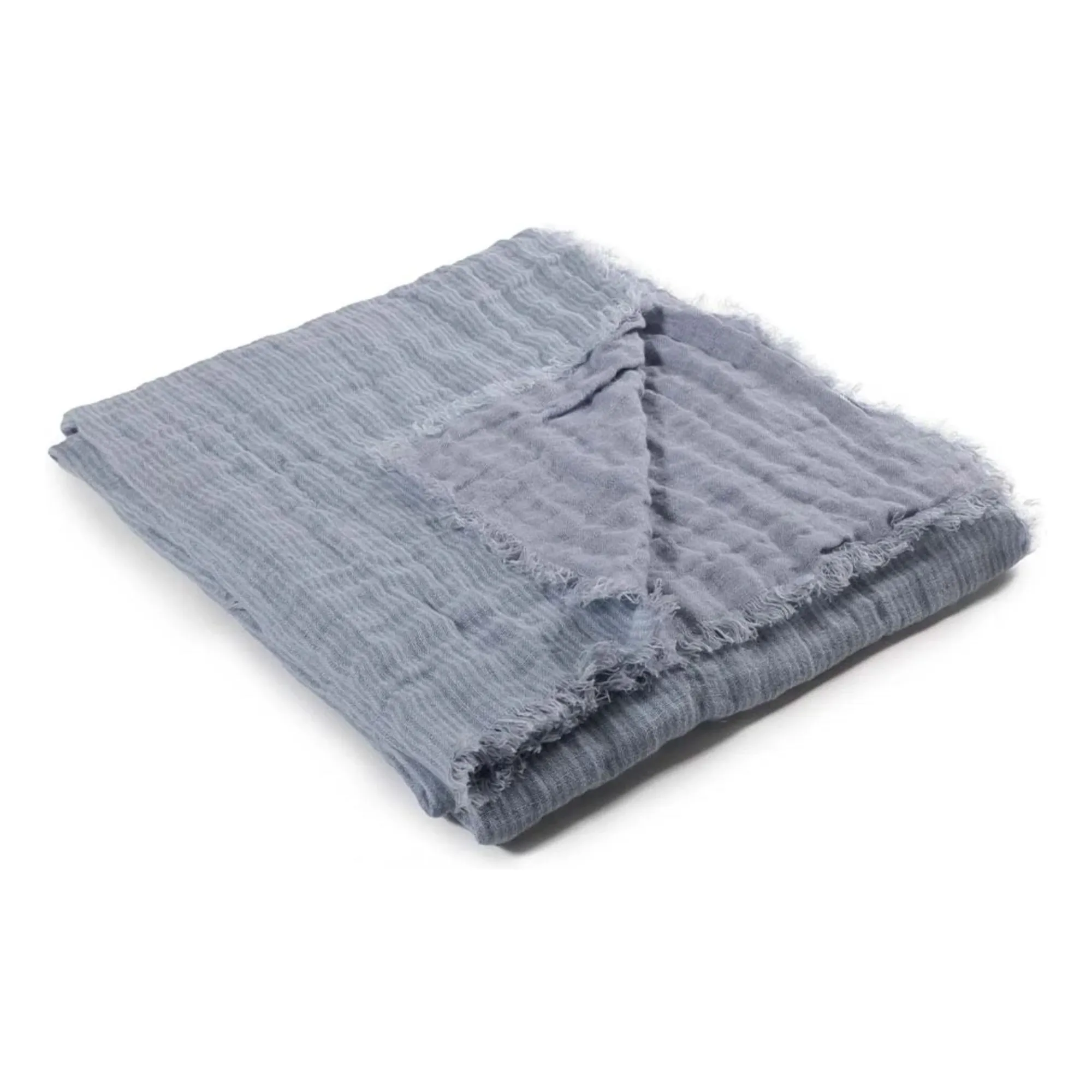 Le Monde Sauvage Blue Okapi Linen Throw