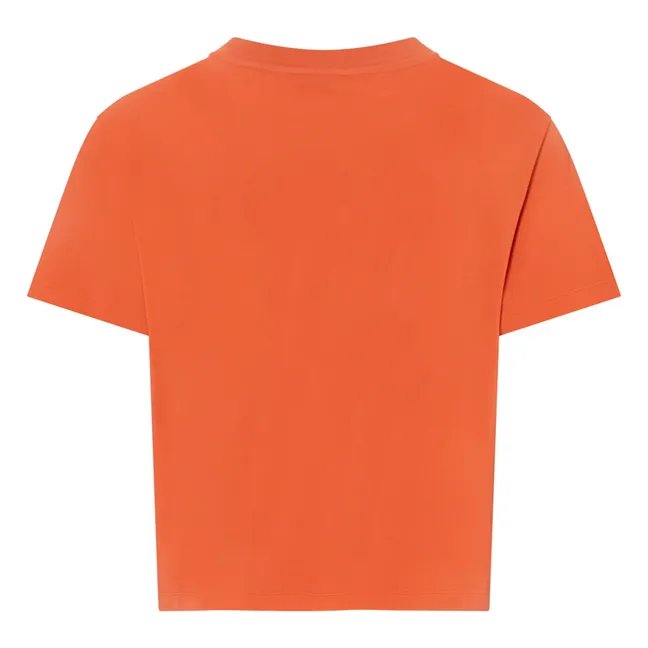 T-shirt Boxy Imprimé Tutto va Bene Coton Bio | Corail