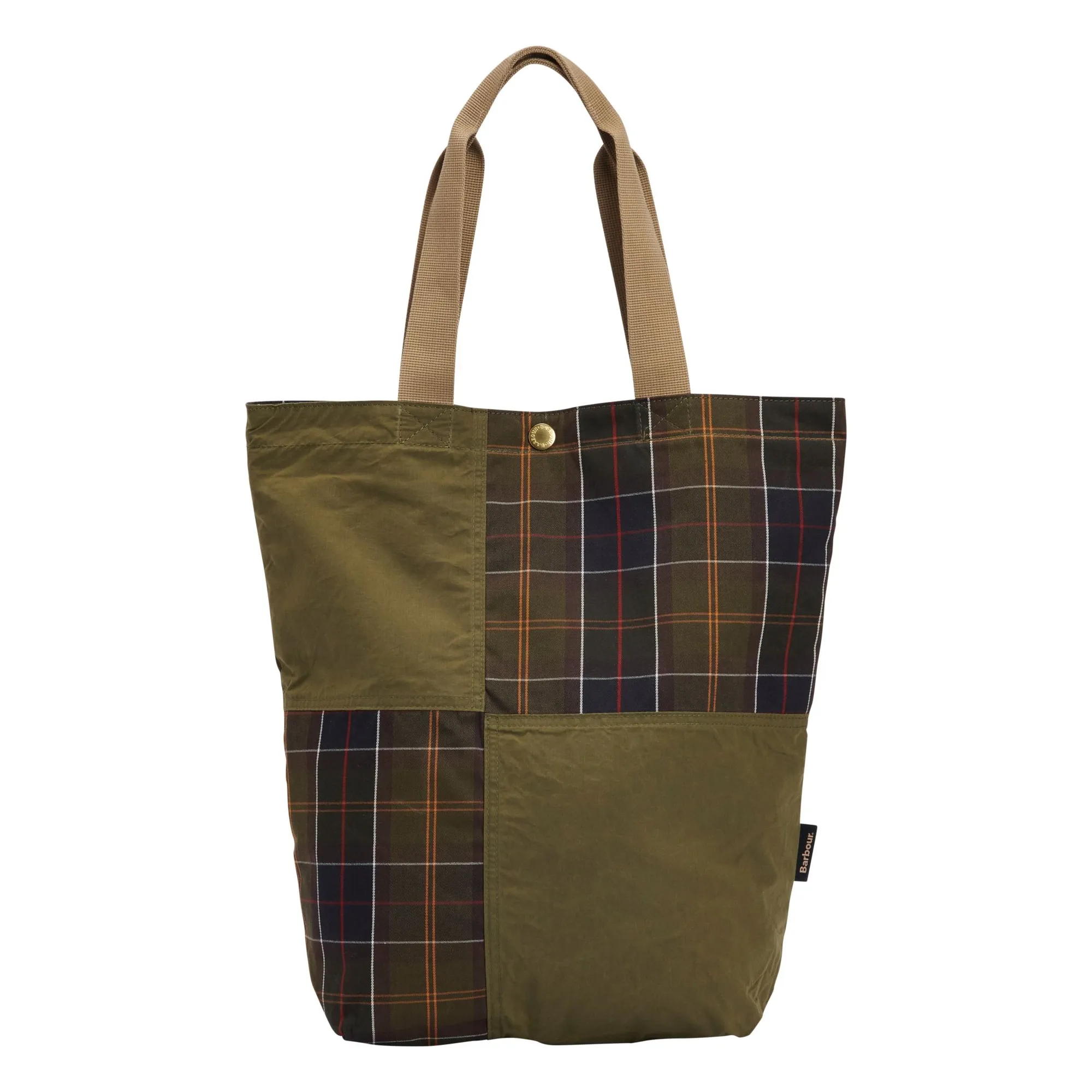 Barbour Khaki Tote Bag Transport Patchwork