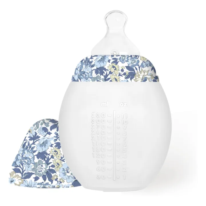 Honey Dew medical silicone feeding bottle and physiological teat - Elhée x Liberty | Blue- Product image n°4