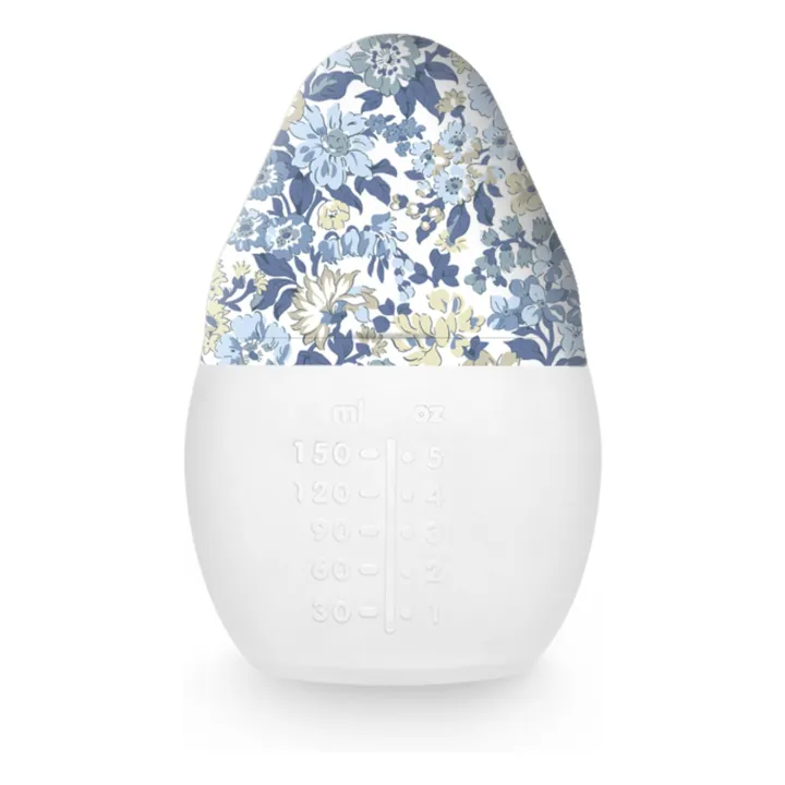 Honey Dew medical silicone feeding bottle and physiological teat - Elhée x Liberty | Blue- Product image n°1