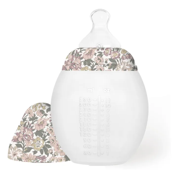 Biberon en silicone médical et tétine physiologique Honey Dew - Elhée x Liberty | Vieux Rose- Image produit n°6