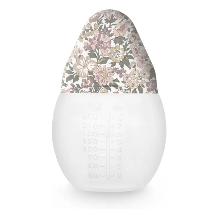 Biberon en silicone médical et tétine physiologique Honey Dew - Elhée x Liberty | Vieux Rose- Image produit n°5