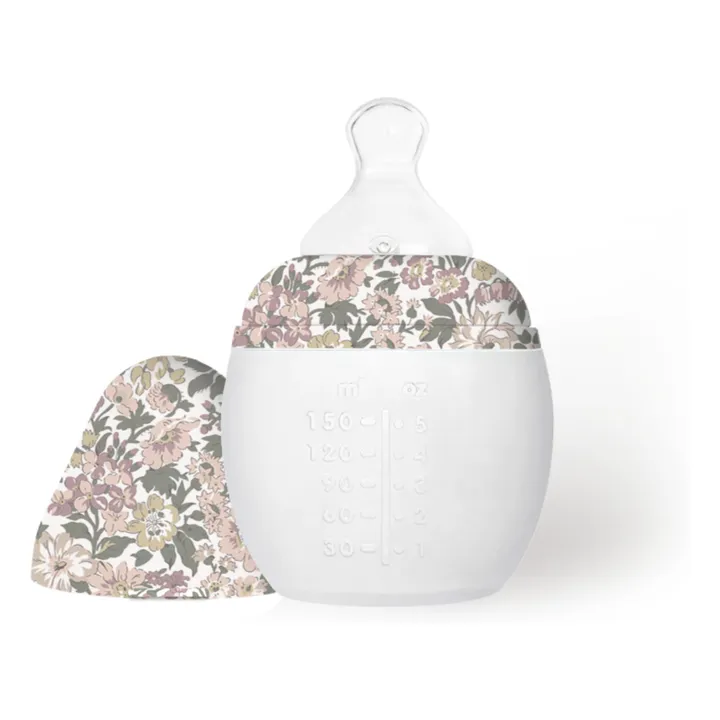 Biberon en silicone médical et tétine physiologique Honey Dew - Elhée x Liberty | Vieux Rose- Image produit n°0