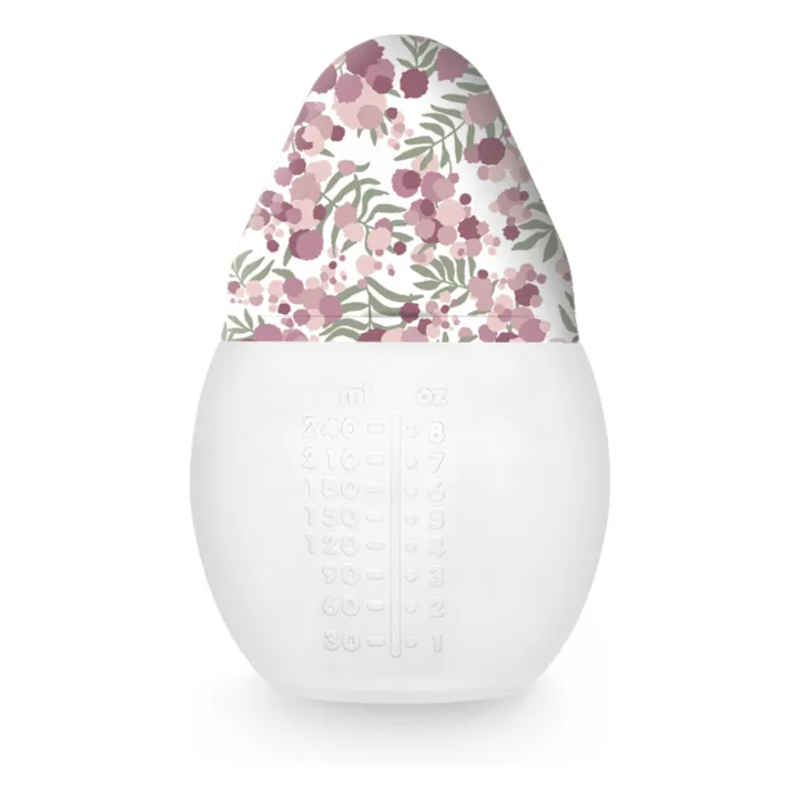 Biberon en silicone médical et tétine physiologique Mimosa Field - Elhée x Liberty | Rose- Image produit n°3