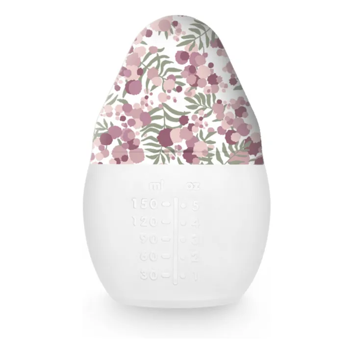 Biberon en silicone médical et tétine physiologique Mimosa Field - Elhée x Liberty | Rose- Image produit n°1
