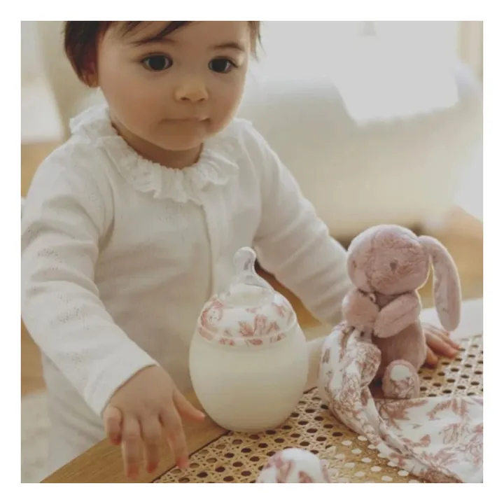 Augustin il coniglio Set biberon e piumone in silicone medicale Toile de Jouy - Elhée x Tartine et Chocolat | Pesca- Immagine del prodotto n°1