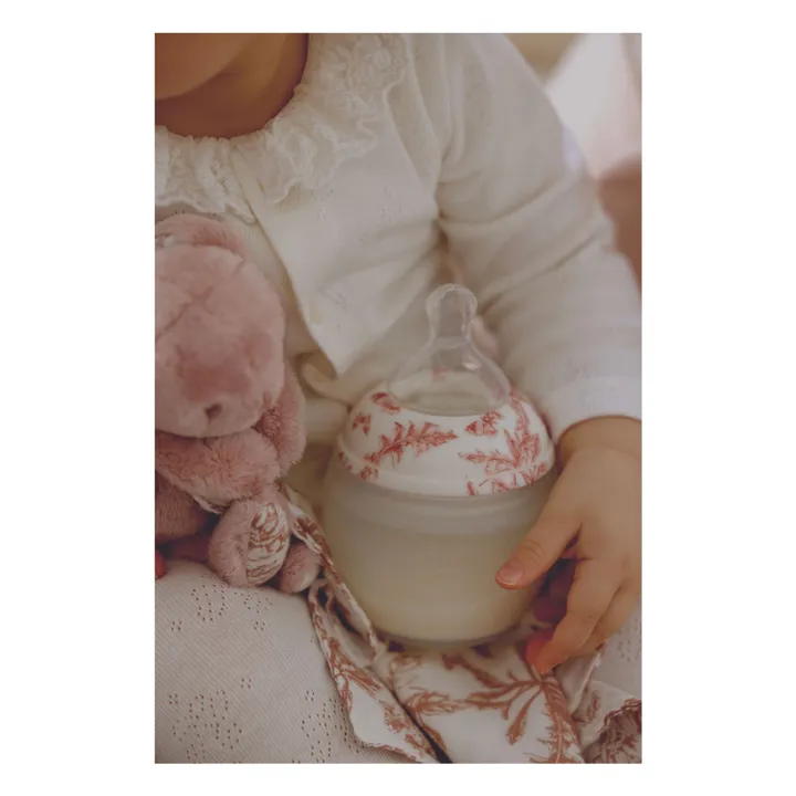 Toile de Jouy medical silicone feeding bottles and physiological teat - Elhée x Tartine et Chocolat | Peach- Product image n°1