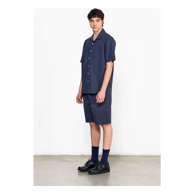 Camicia in seersucker | Blu marino