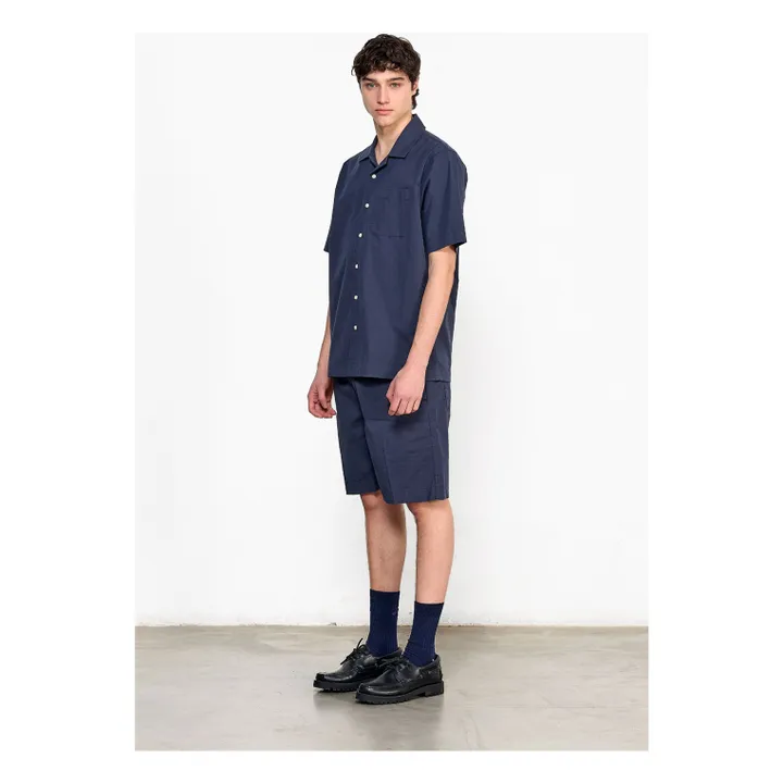 Seersucker shirt | Navy blue- Product image n°1