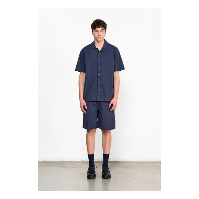 Camicia in seersucker | Blu marino