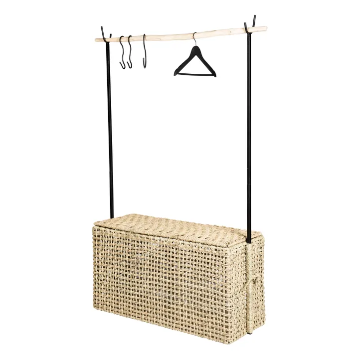 Portant en métal et malle | Noir- Image produit n°0